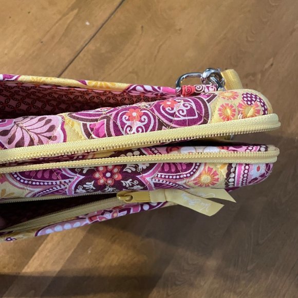 Vera Bradley Bali‎ Gold Table Hard Case Holder With Shoulder Strap Zip Up - Picture 8 of 12